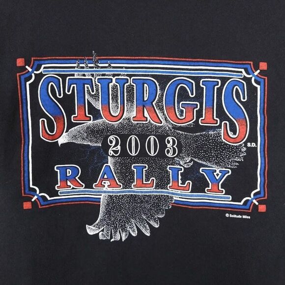 Vintage Sturgis T Shirt Mens Size Large Black Y2K 2003 Black Hills Rally - Picture 4 of 6